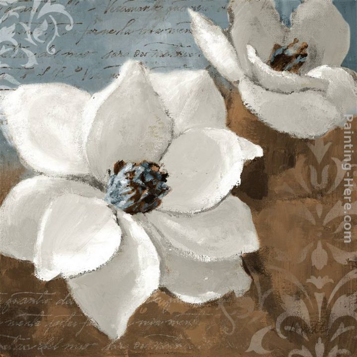 White Magnolias I painting - Lanie Loreth White Magnolias I art painting